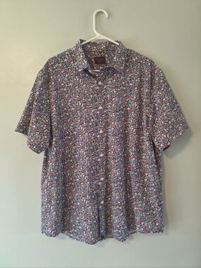 UNTUCKit Men's Short-Sleeve Floral Button-Up Shirt - Multicolor - XL
